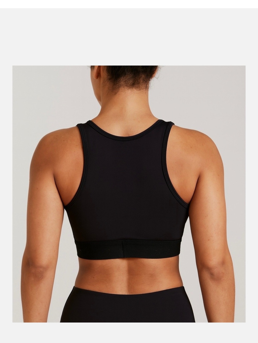 High-Support Black Racerback Sports Bra by stori in size 12